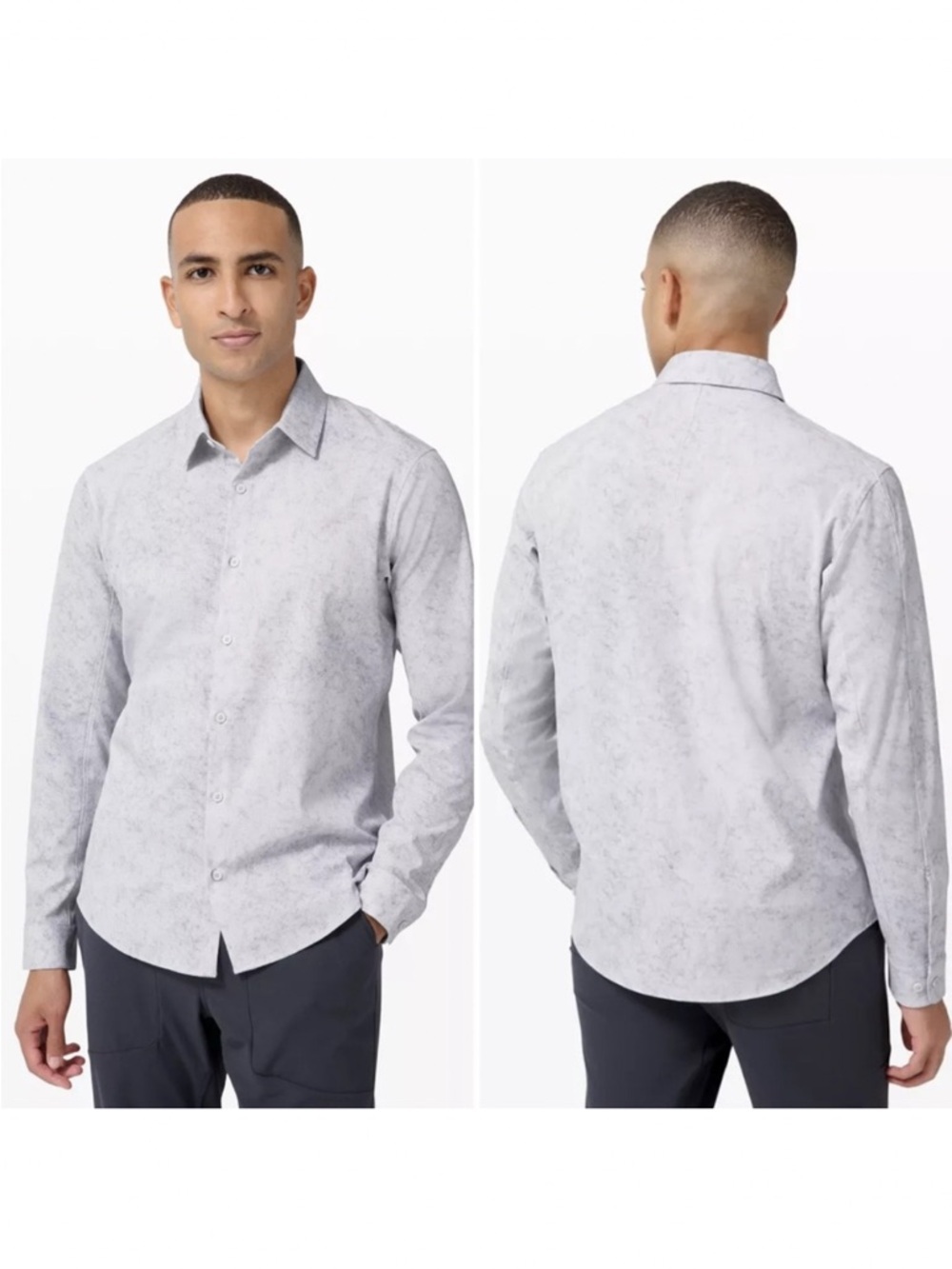 Lululemon Airing Easy Long Sleeve Button Down Shirt Light Gray Size Medium